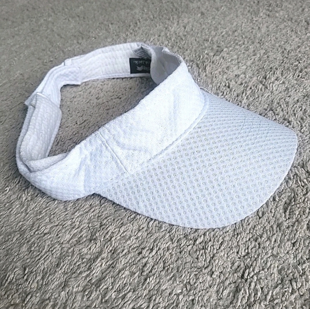 Panama Jack Visor Hat Cap White Adjustable Twill Logo Script - Picture 5 of 10